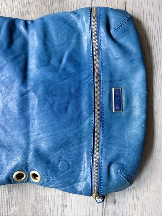 Blue Jimmy Choo Medium Wristlet Clutch Bag - Missing Wrist Strap - Picture 2 of 7